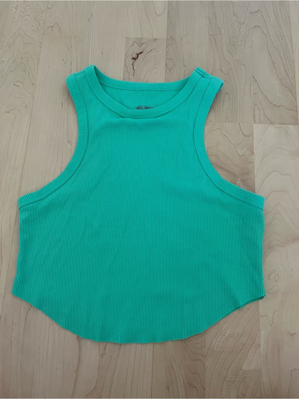 Ribbed Tank Crop Top - Green